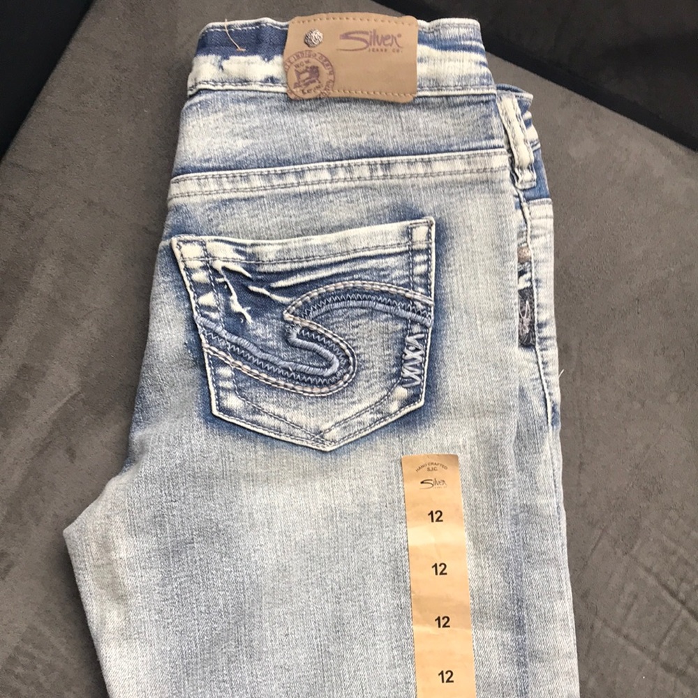 Girls Silver Jeans